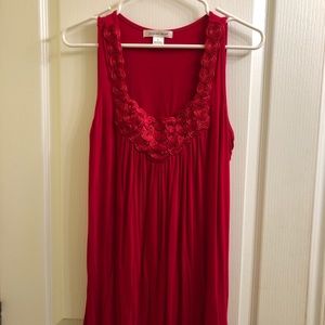 *CLEARANCE SALE* Flowy Red Tank with Rosettes